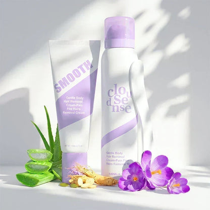 🧴 Imprescindible de verano 🤩 ¡50% DE DESCUENTO AHORA! 💖 Dúo de crema depilatoria suave e indolora para pieles sensibles. ¡Dile adiós al vello no deseado sin dolor! 👋