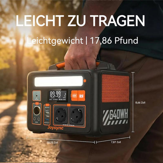 Tragbare Powerstation Explorer PB20,  640Wh 600W Notfall‑Batterie mit LiFePO4‑Lithium‑Akku, Solar‑Generator für Outdoor, Camping, Reisen und Jagd, Notstrom bei Stromausfall zu Hause oder durch Winterstürme