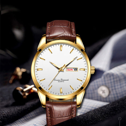 ⌚ LIMITED-TIME 50% RABATT! ✨ Klassische Armbanduhr – Tages- und Datumsanzeige, Luminous, Kunstlederband, Kratzfestes Glas ⏱️