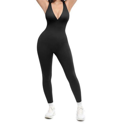 💞¡+50K vendidos!🌸Jumpsuit de cuello en V con súper elasticidad – Comodidad todo el día para fitness y más. Transpirable, flexible y con estilo sin esfuerzo. Tu aliado para el movimiento. 🧘‍♀️💫