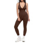 💞¡+50K vendidos!🌸Jumpsuit de cuello en V con súper elasticidad – Comodidad todo el día para fitness y más. Transpirable, flexible y con estilo sin esfuerzo. Tu aliado para el movimiento. 🧘‍♀️💫