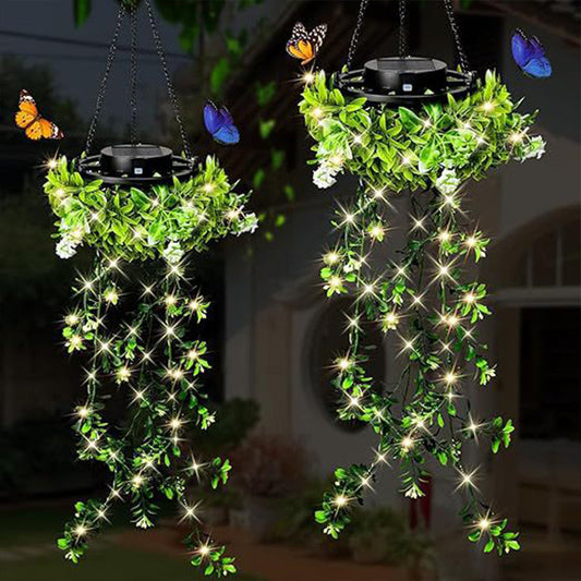 ✨Solarbetriebene Hängelampe aus Milangras🌿Gestalte deinen eigenen gemütlichen Garten💡