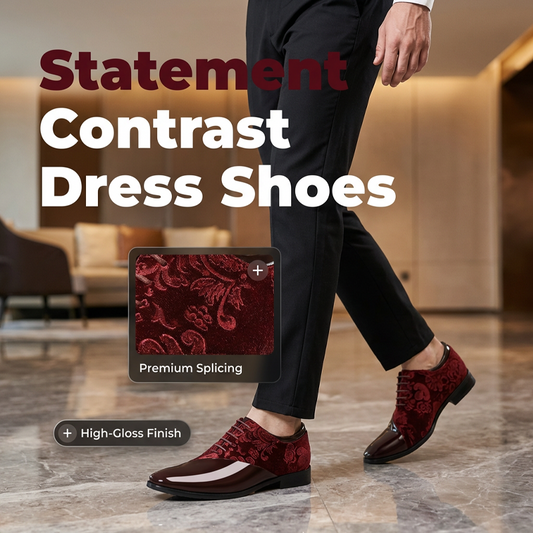 💥 HALBPREIS AKTION ⏰ Elegante Herren Dress Shoes 👞 Kontrast-Design, hochglänzend & hochwertig verarbeitet ✨ ideal für besondere Anlässe