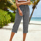 Letnie damskie spodnie capri w kratę