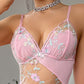 Vestido de mujer sexy floral, escote en V, abertura alta y panel transparente.