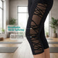 🧘‍♀️ Leggings de yoga para mujer con efecto push-up y paneles de malla – Cintura alta con control de abdomen | Elasticidad en 4 direcciones | Bolsillos laterales | Pantalones capri de entrenamiento a prueba de sentadillas 💨