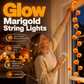 Guirnalda de luces LED con flores de caléndula artificiales