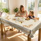 🌸🍽️ ¡50 % de descuento! Mantel impermeable con rosas doradas – efecto gofrado, resistente a las manchas, elegante.