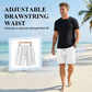 Shorts Casuales de Punto Waffle para Hombre con Cordón