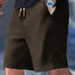 Shorts Casuales de Punto Waffle para Hombre con Cordón