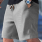 Shorts Casuales de Punto Waffle para Hombre con Cordón