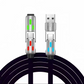 Cable de Carga Rápida Universal RGB 4 en 1 con Luces LED