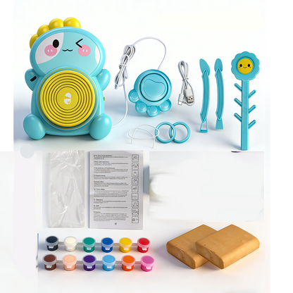 Kit de torno alfarero eléctrico para niños con arcilla para manualidades (DIY)