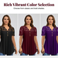Blusa de encaje con escote en V y manga corta para mujer